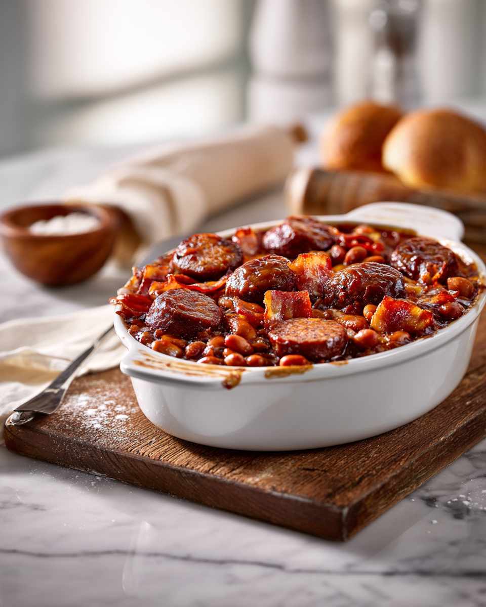 Hearty Barbecue Beef and Bean Casserole