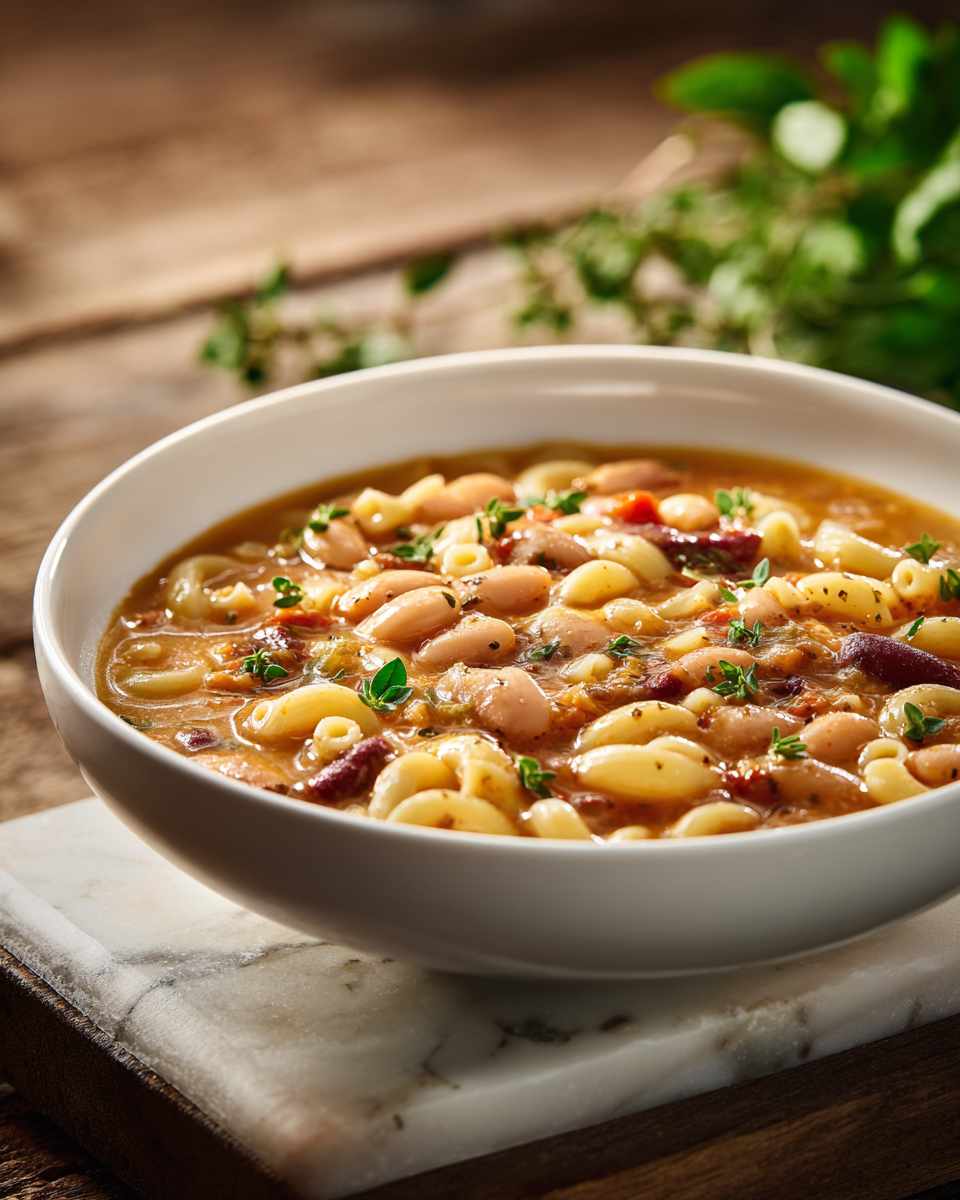 Hearty Bean and Macaroni Chowder
