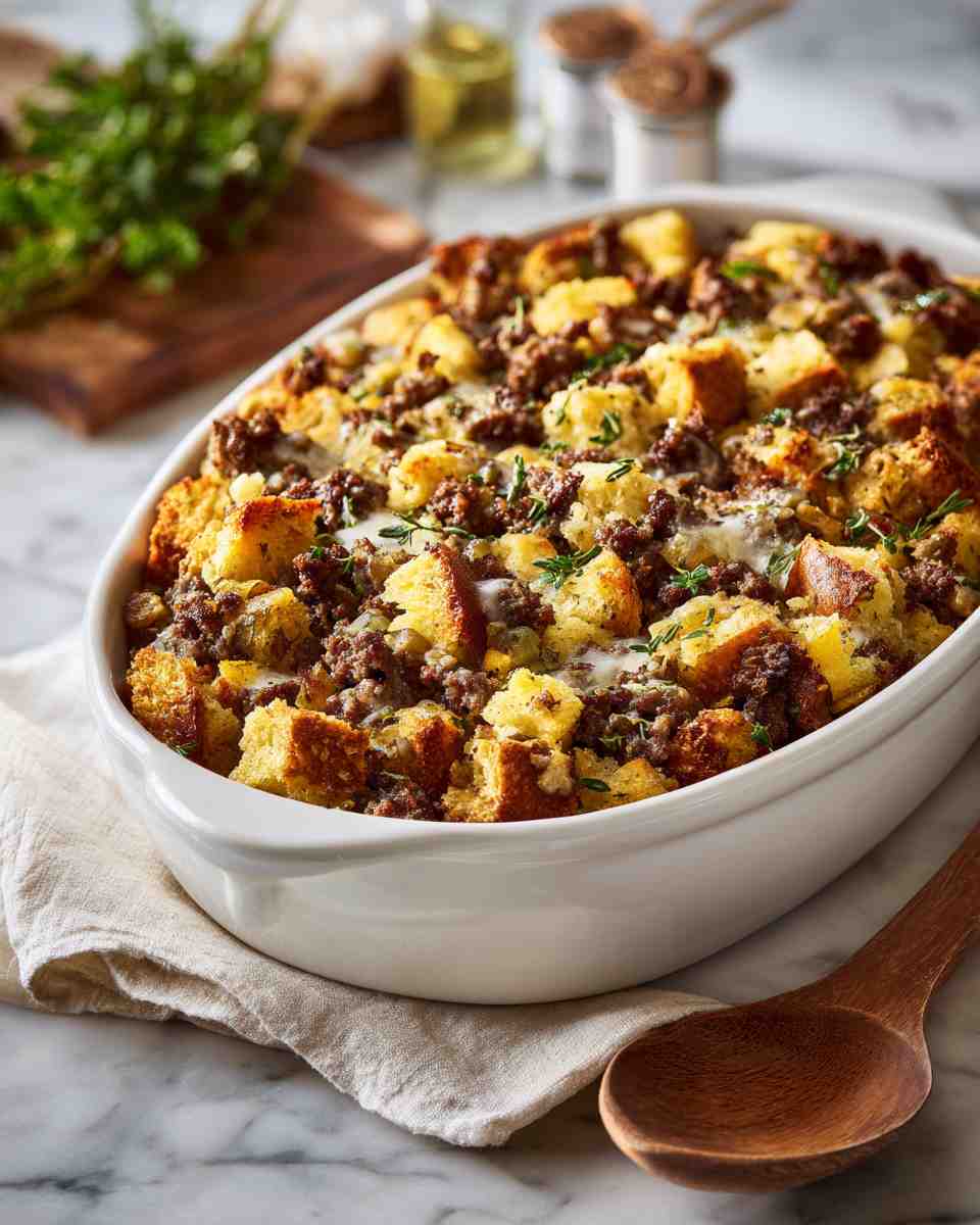 Hearty Beef and Stuffing Casserole