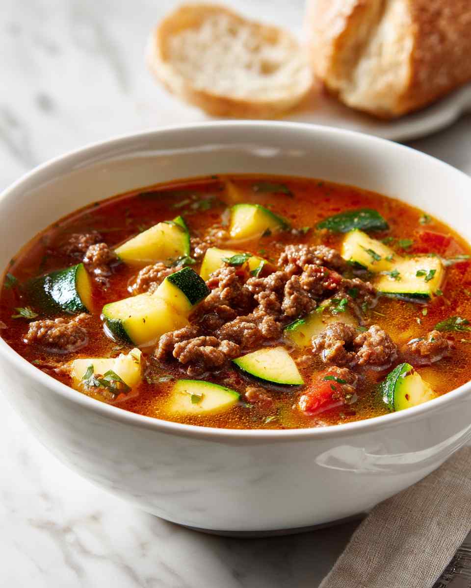Hearty Beef and Zucchini Soup