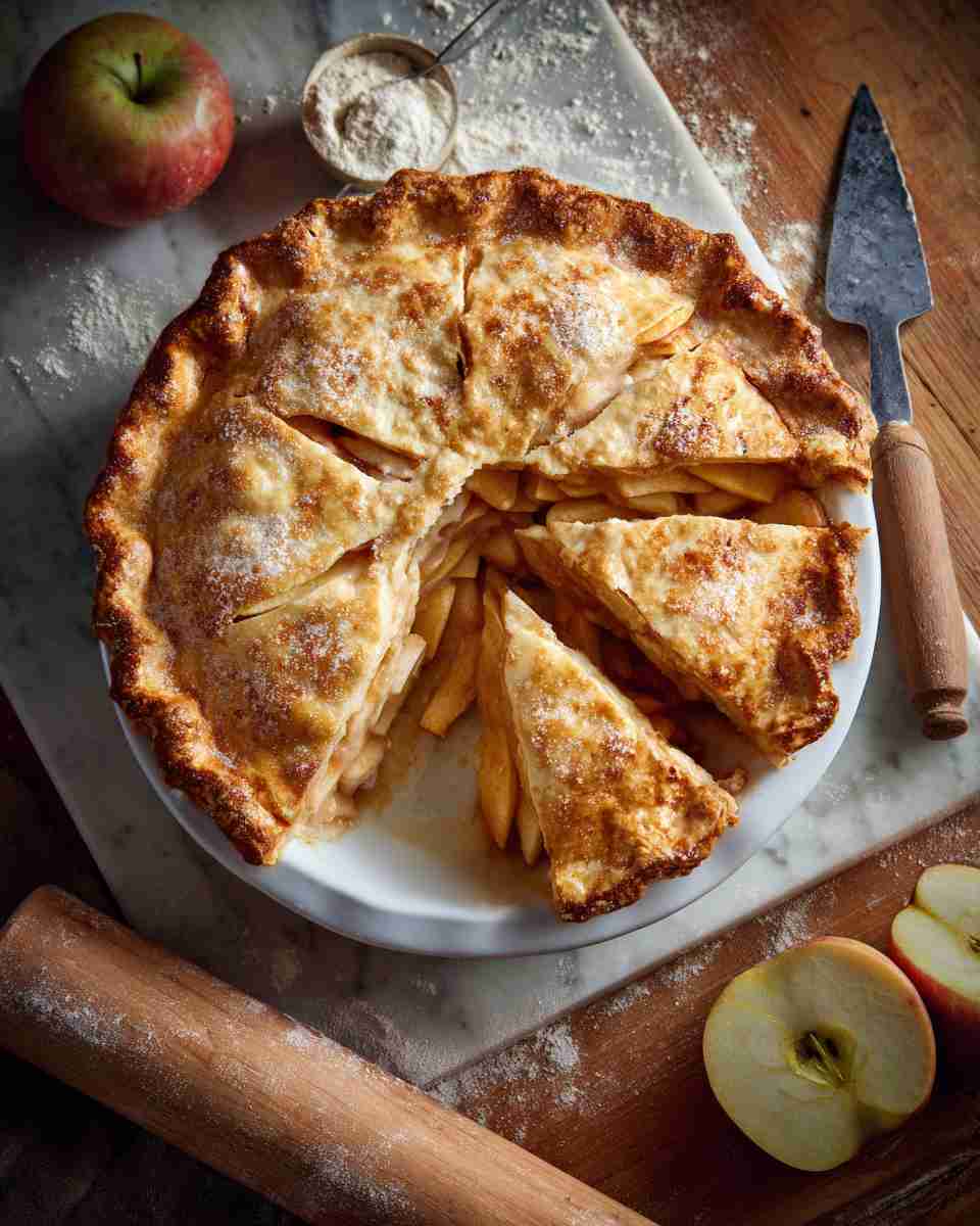 Homemade Baked Apple Pie with Flaky Crust