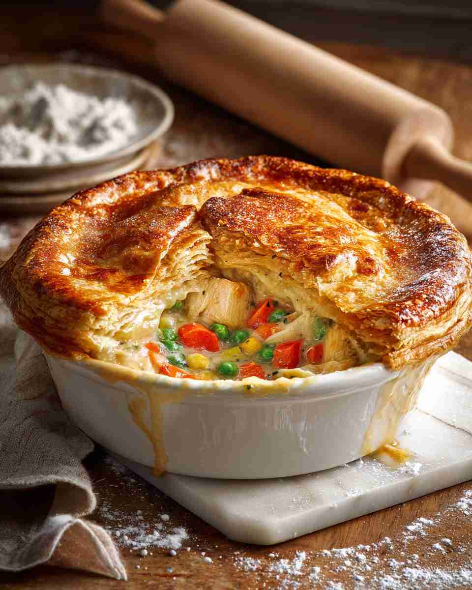 Homemade Chicken and Vegetable Deep Dish Pot Pie