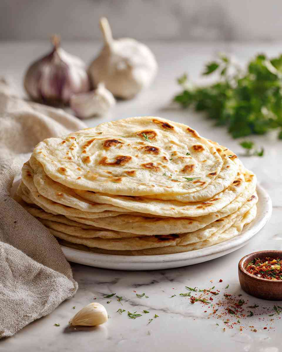 Homemade Garlic Chapati Flatbreads