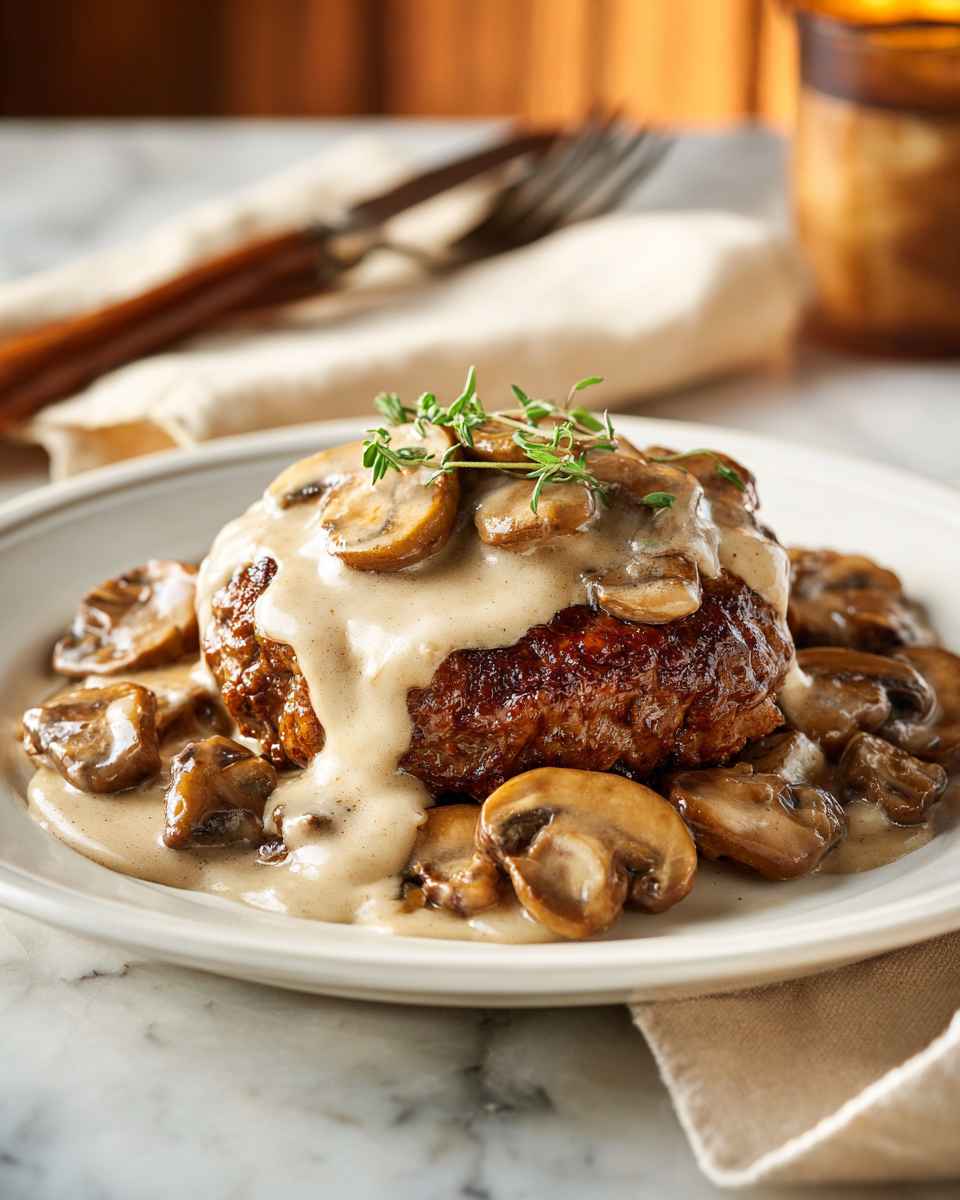 Homemade Salisbury Steak with Mushroom Gravy