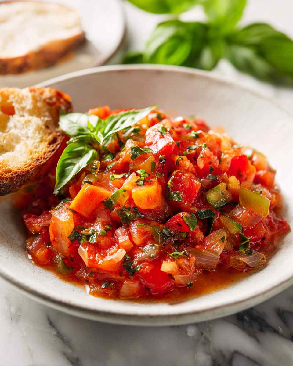 Homemade Simmered Tomato Sauce with Vegetables