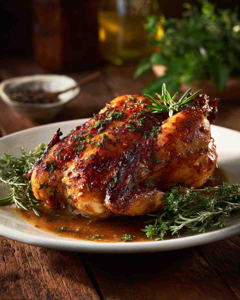 Juicy Brined Roast Chicken with Flavorful Gravy