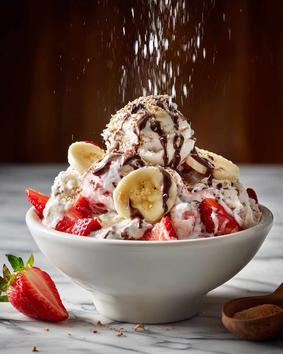 Layered Banana Split Sundae Dessert