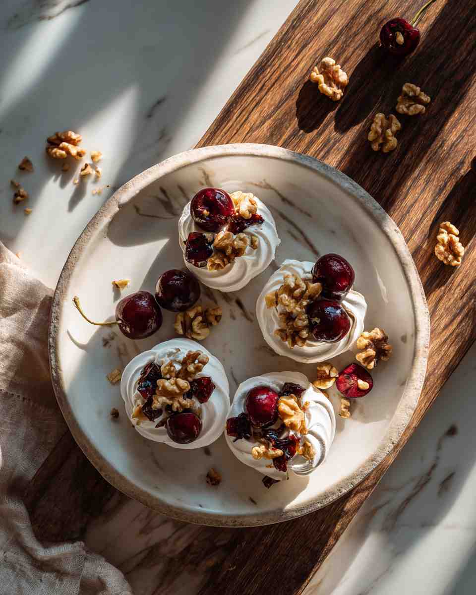 Meringue Cookies with Cherries, Dates, and Walnuts