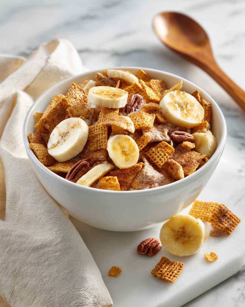 Microwave Bananas Foster Cereal Snack