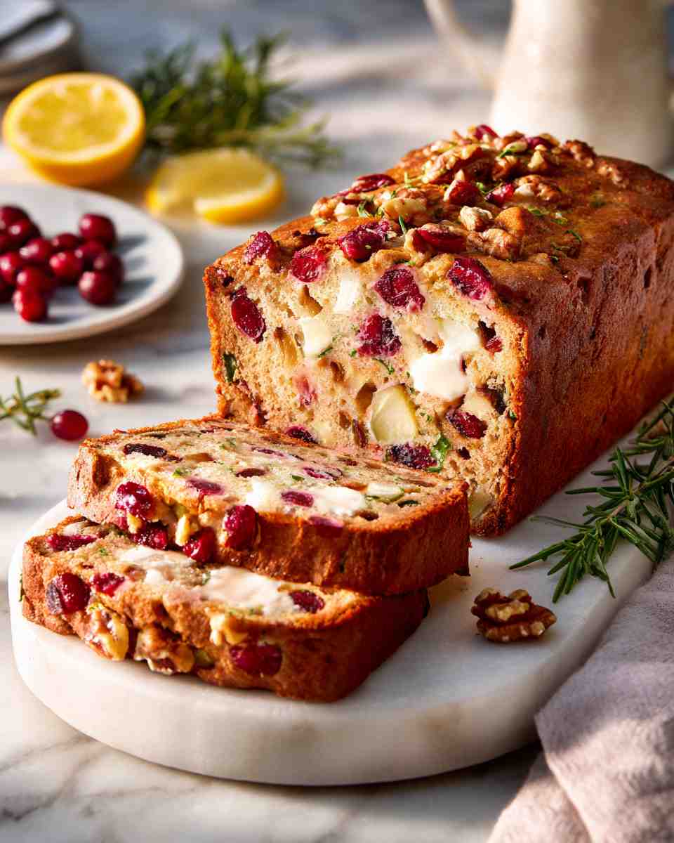 Moist Apple Cranberry Walnut Bread