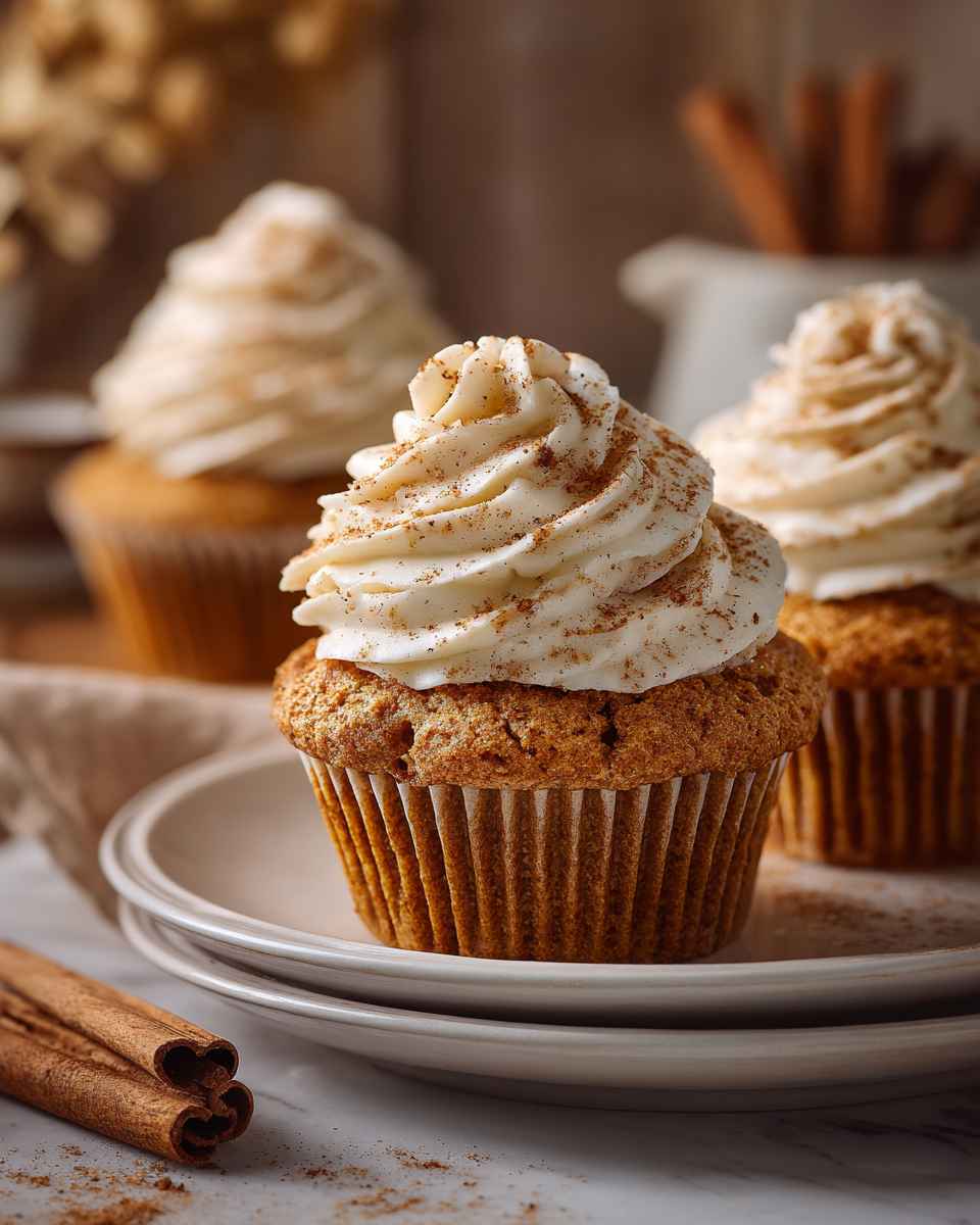 Moist Applesauce Spice Cupcakes with Cream Cheese Frosting