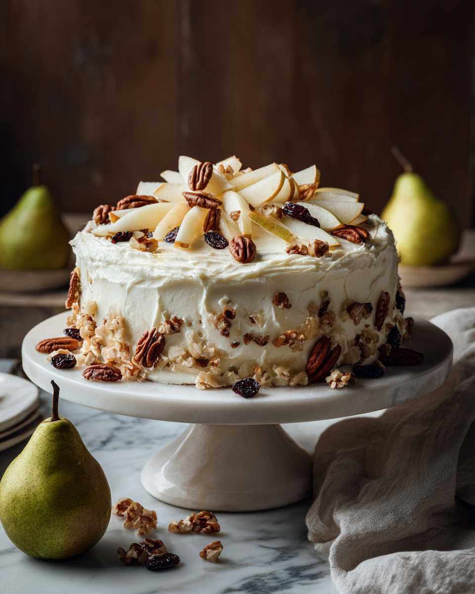 Moist Baked Apple Pear Cake with Cream Cheese Frosting