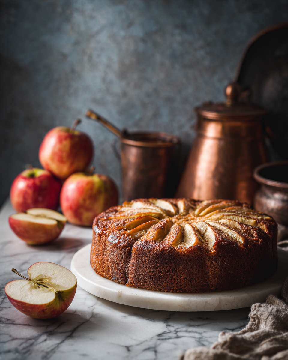 Moist Baked Apple Spice Cake with Brown Sugar Cream Cheese Frosting