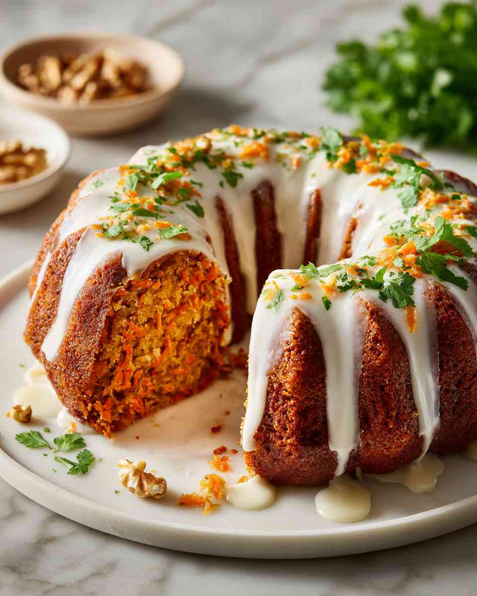Moist Baked Carrot Cake with Buttermilk Glaze