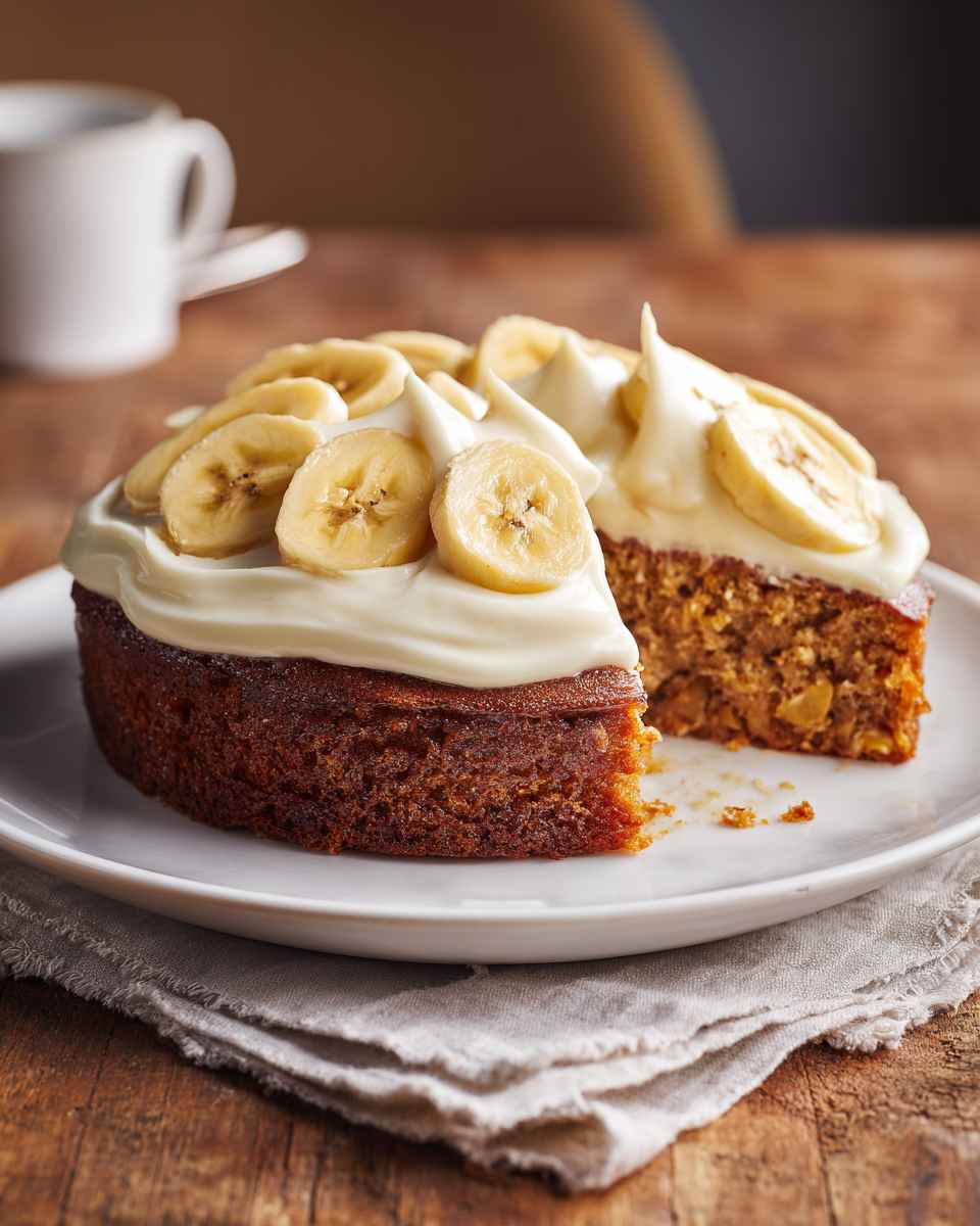 Moist Banana Cake with Creamy Cream Cheese Frosting