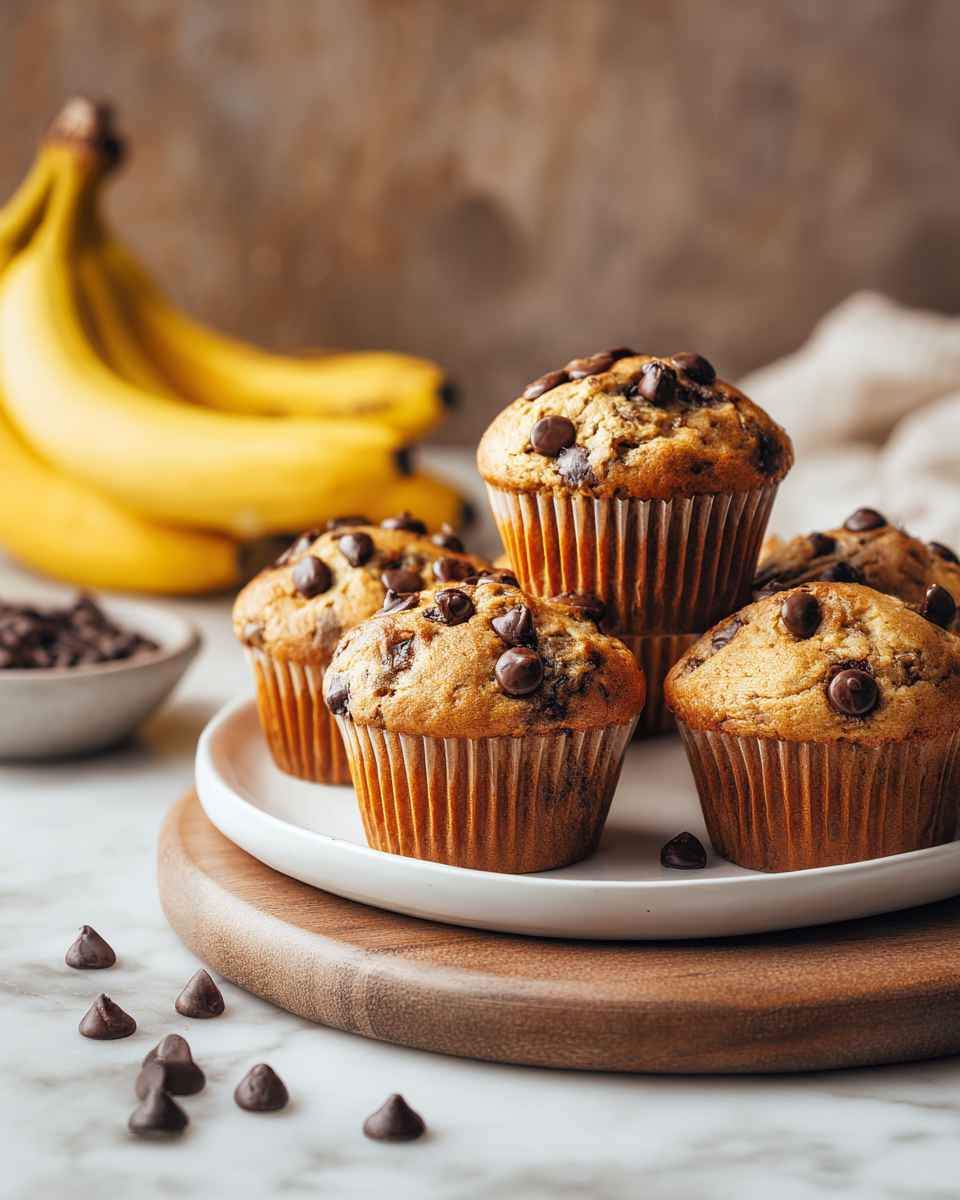 Moist Banana Mocha Chip Muffins