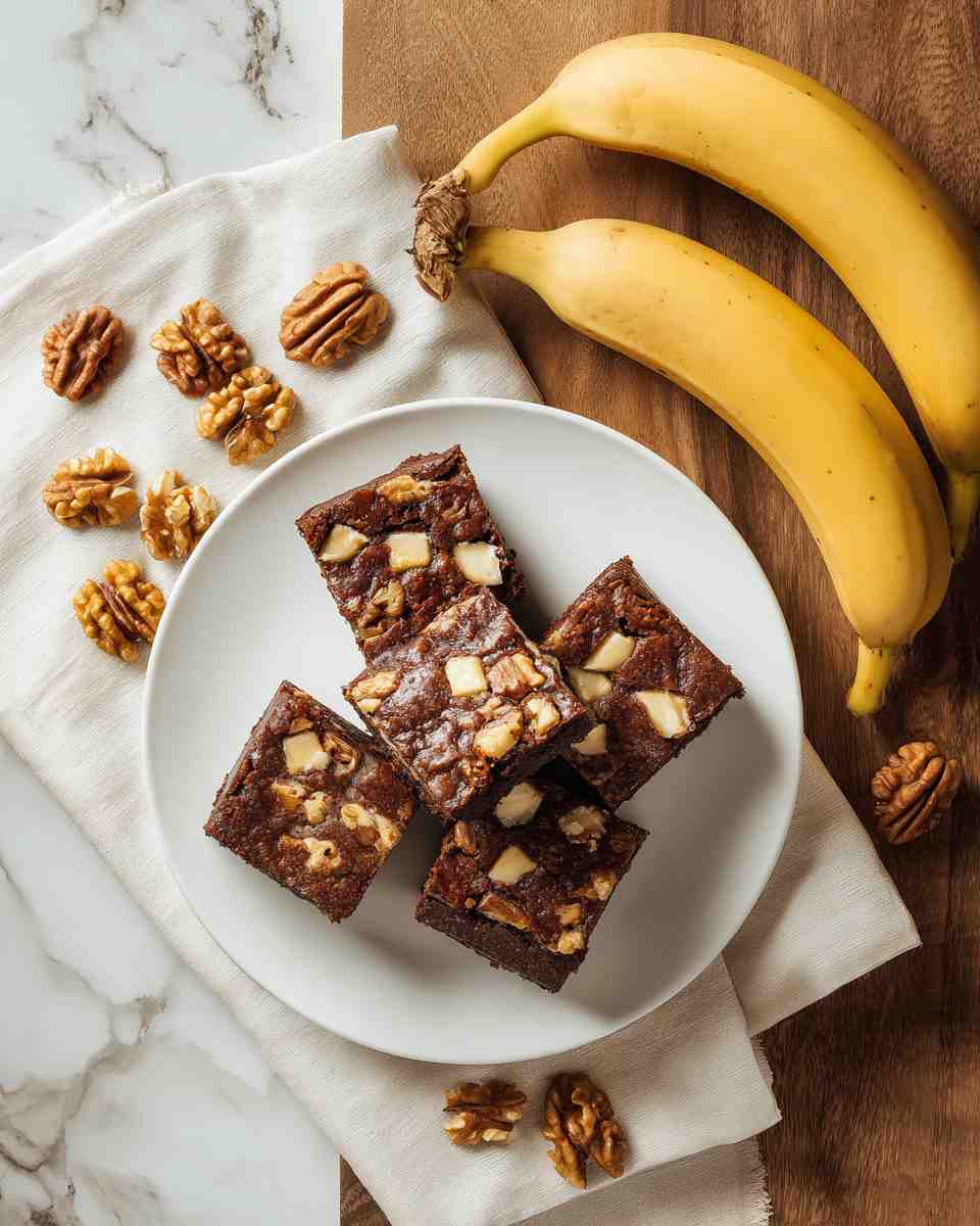 Moist Banana Walnut Brownies