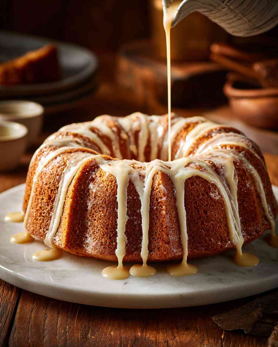 Moist Brown Sugar Pound Cake with Brown Butter Icing