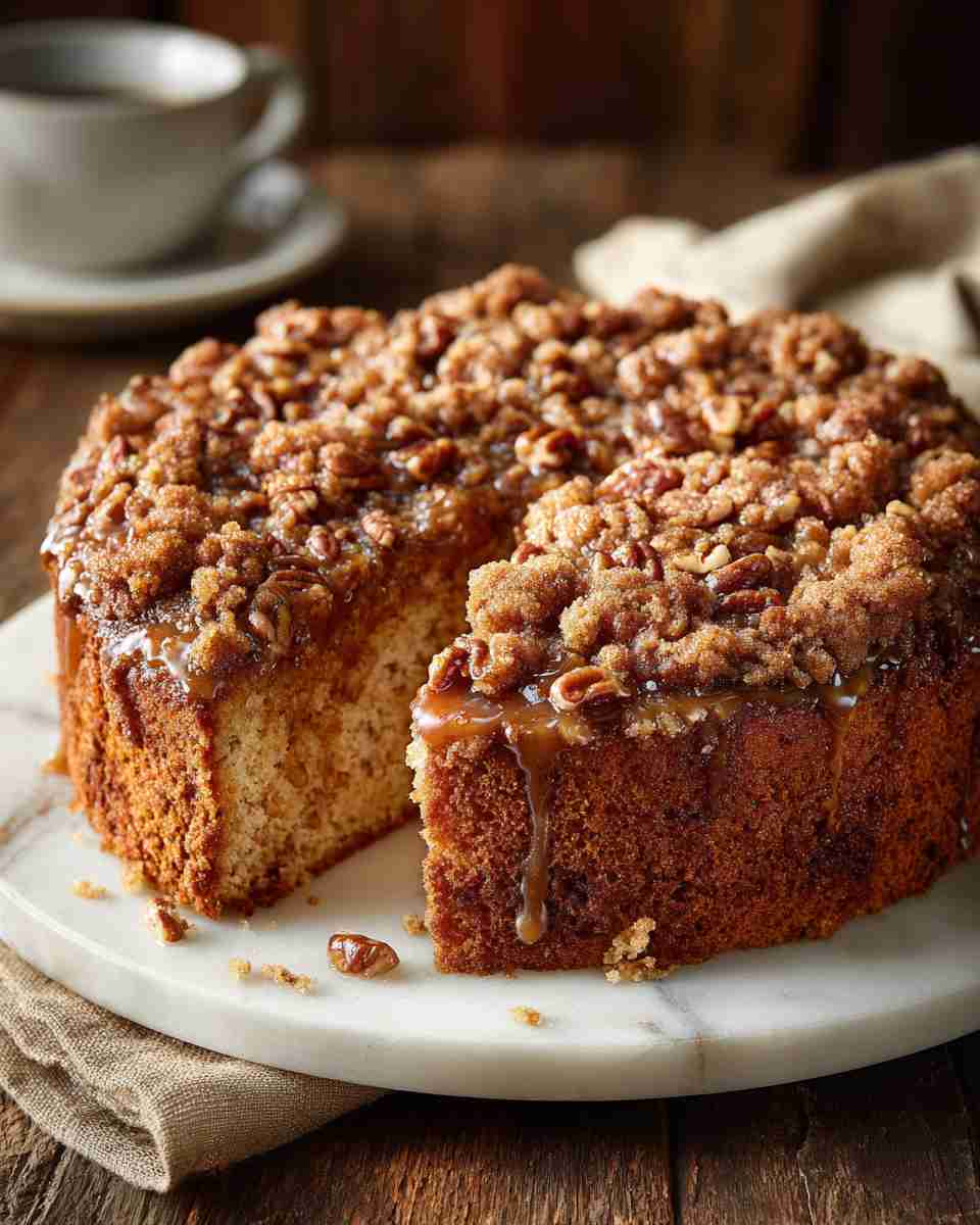 Moist Caramel Pecan Coffee Cake