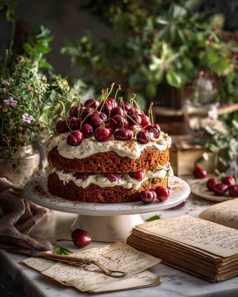 Moist Cherry Spice Cake with Cream Cheese Frosting