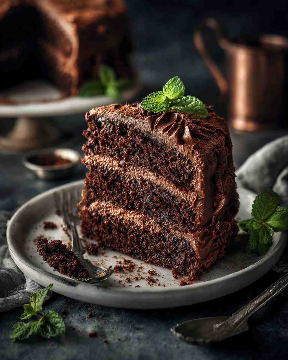 Moist Chocolate Layer Cake with Fluffy Chocolate Frosting