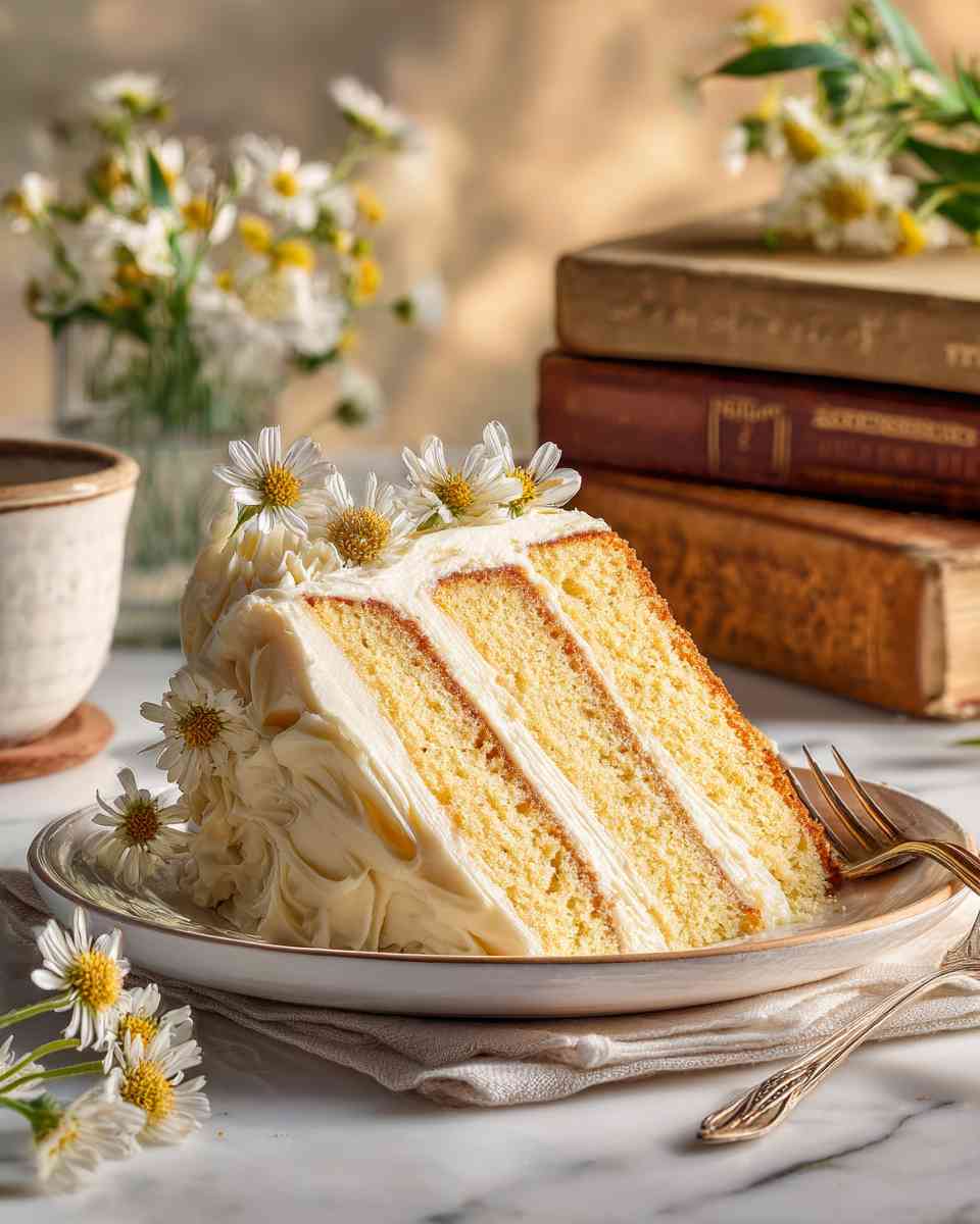 Moist Vanilla Bean Cake with Creamy Buttercream