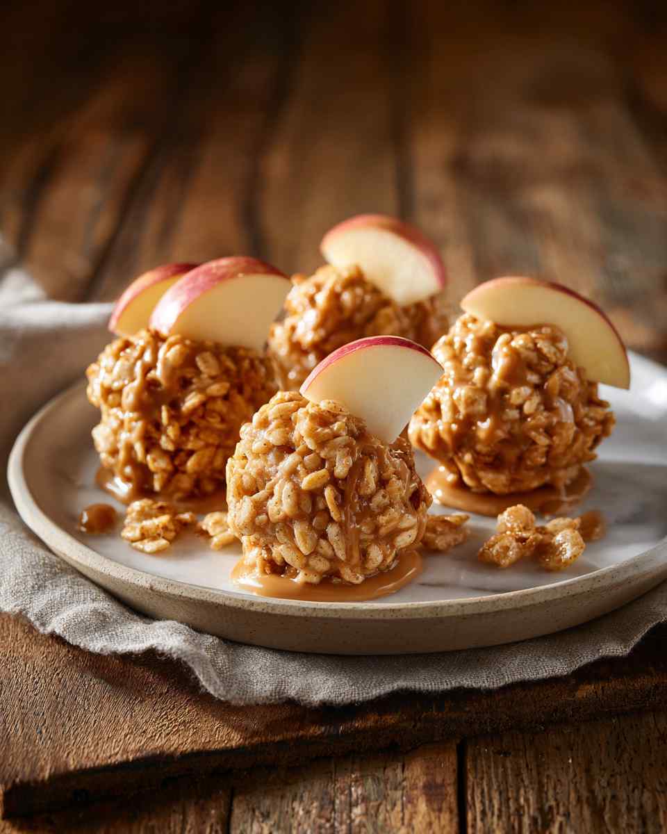 Peanut Butter Apple Bites with Crunchy Rice Chex