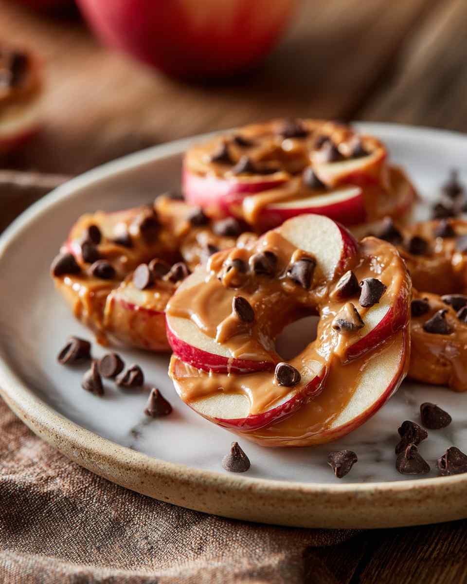 Peanut Butter Stuffed Apple Rings