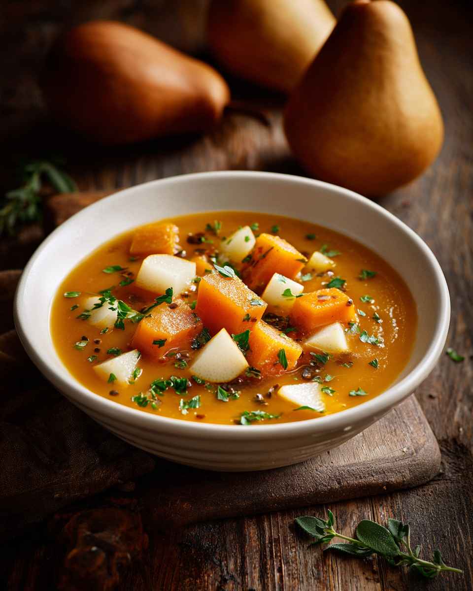 Roasted Acorn Squash and Pear Soup