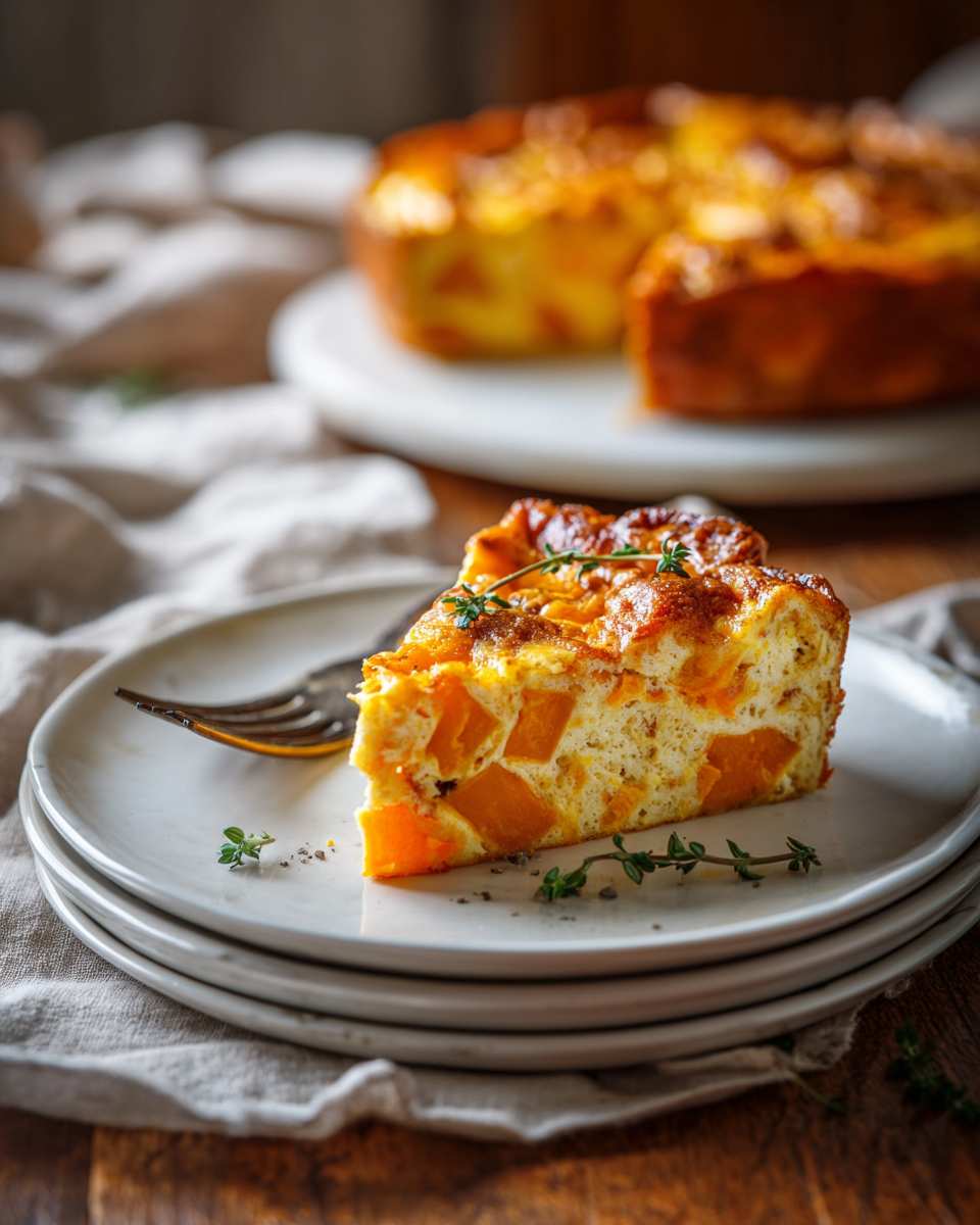 Roasted Butternut Squash and Cheddar Clafoutis
