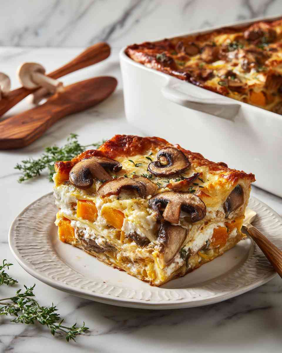 Roasted Butternut Squash and Portobello Mushroom Lasagna