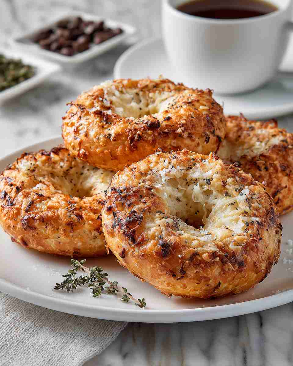 Savory Asiago Cheese Bagels