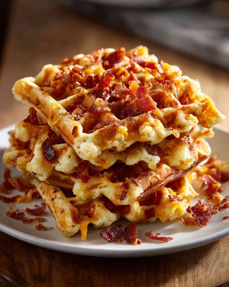 Savory Bacon and Cheddar Waffles