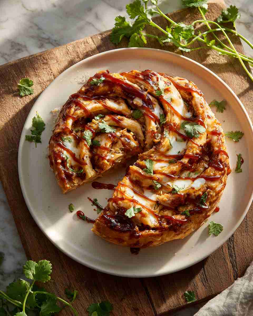 Savory BBQ Chicken Pizza Pinwheel
