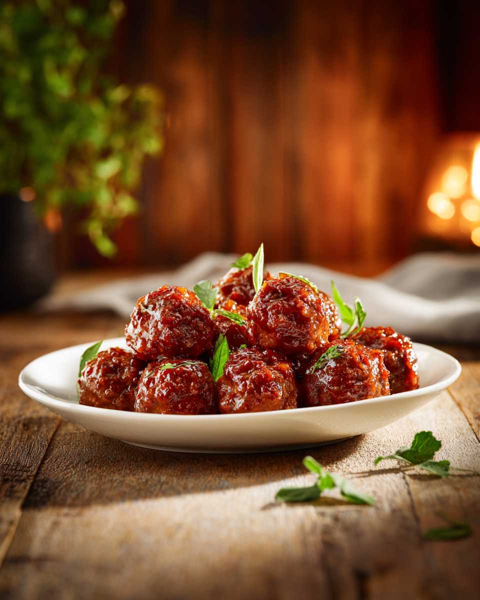 Savory Grape Jelly Glazed Meatballs