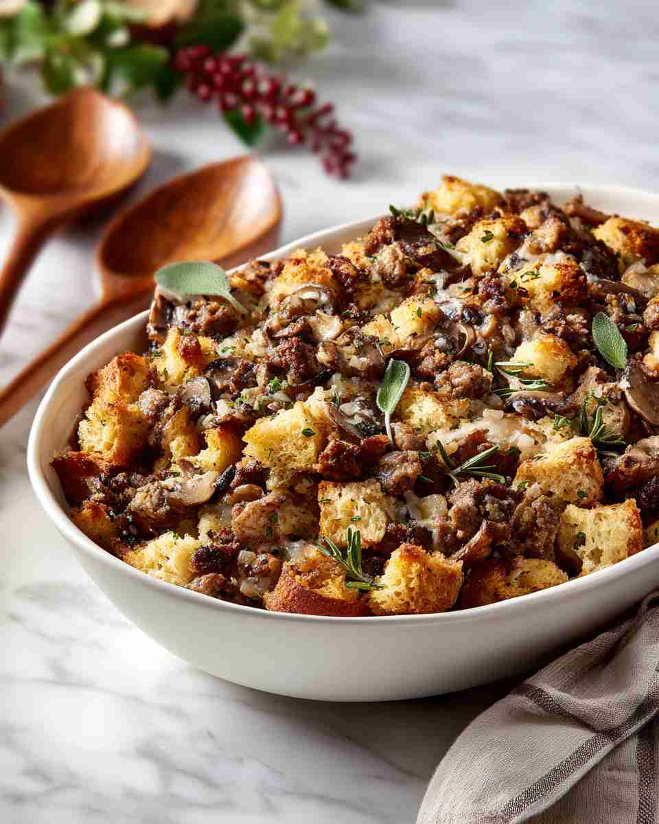 Savory Italian Sausage and Mushroom Stuffing