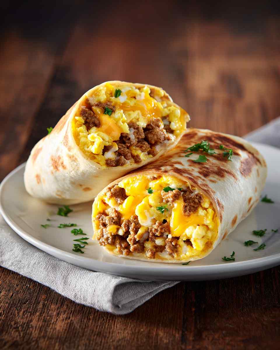 Savory Sausage and Egg Breakfast Burritos