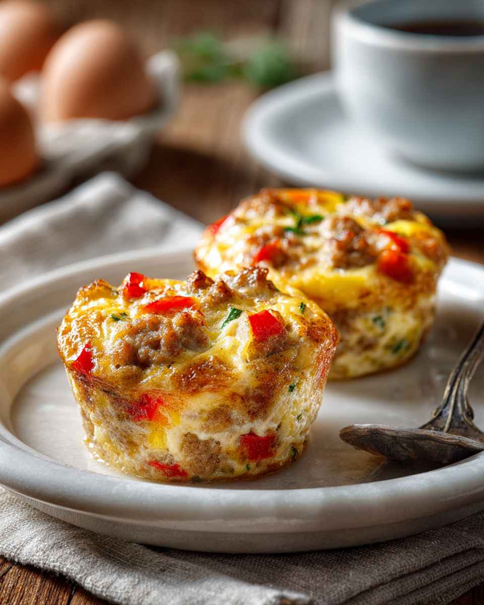 Savory Sausage and Veggie Breakfast Egg Muffins