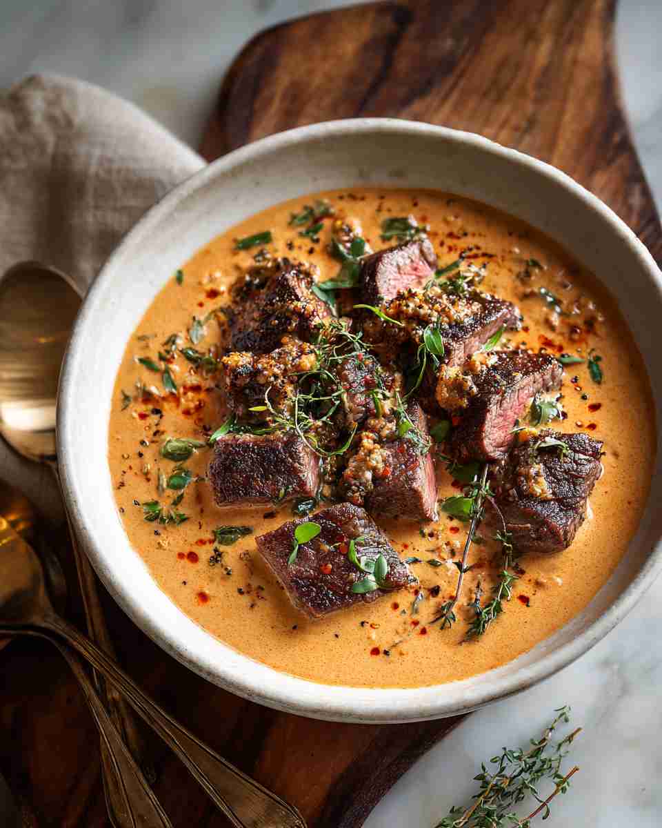 Seared Beef Tenderloin Stroganoff with Creamy Paprika Sauce