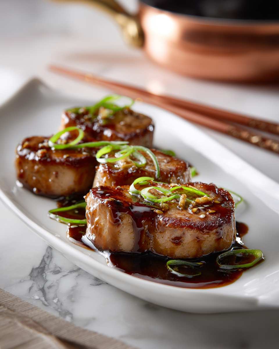 Seared Pork Medallions in Savory Asian Sauce