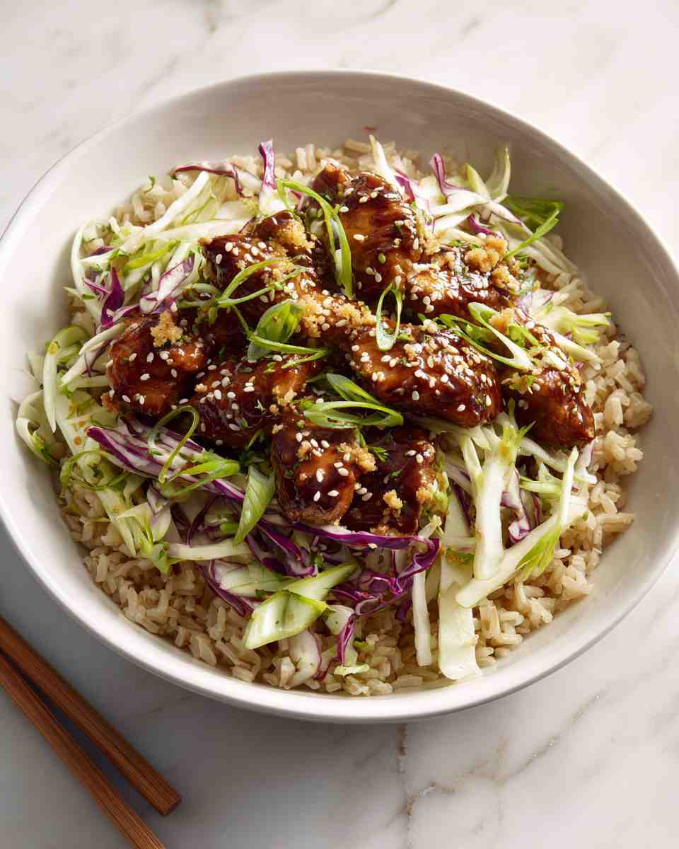 Sesame Ginger Chicken and Rice Bowls
