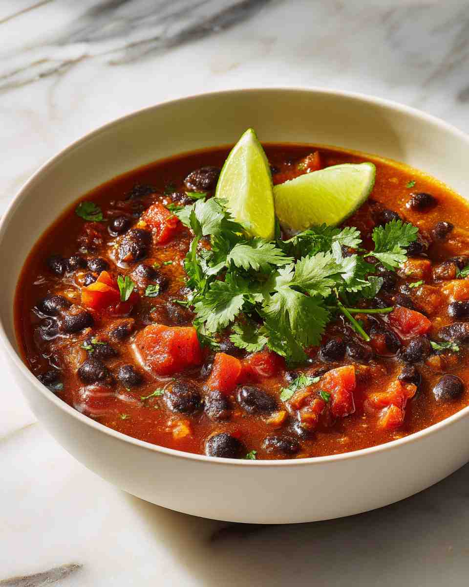 Simmered Black Bean and Tomato Chili