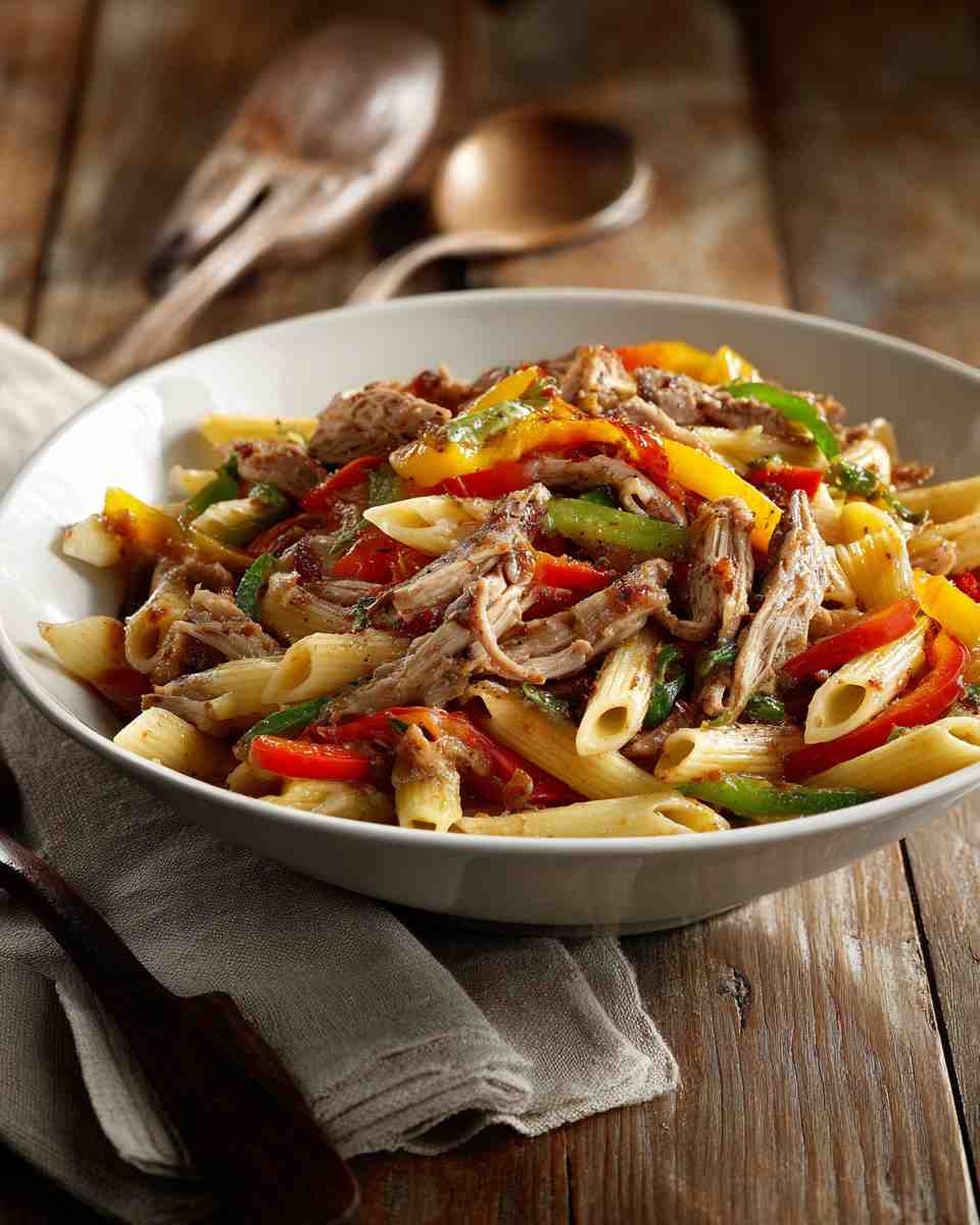 Sizzling Barbecue Pork Penne Skillet