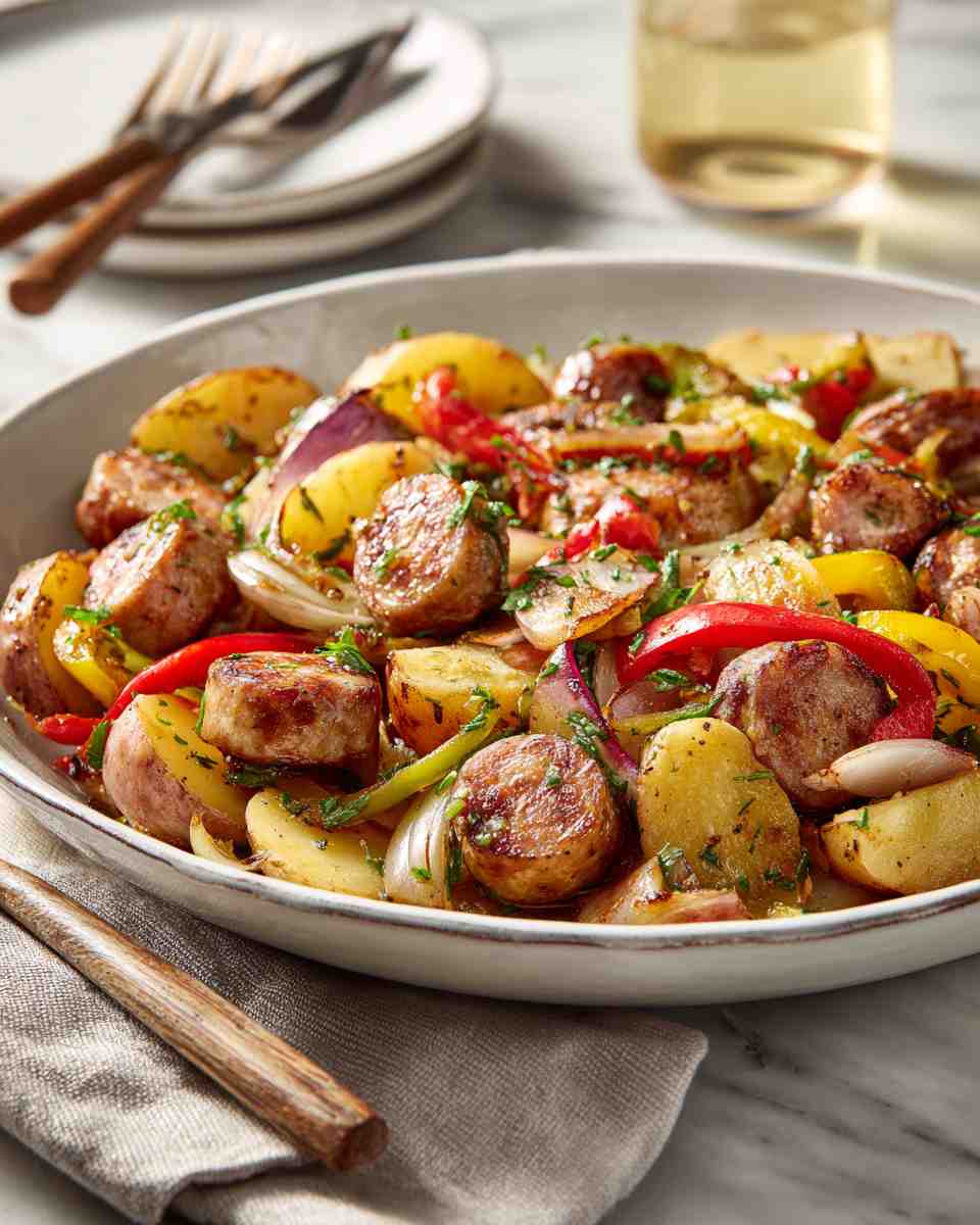 Sizzling Bratwurst and Potato Skillet