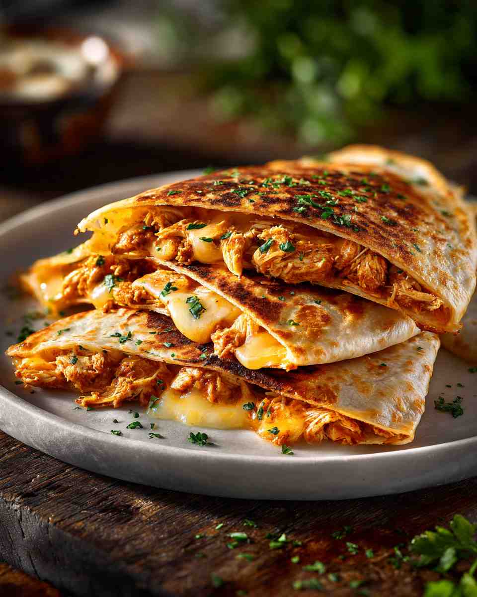 Sizzling Chicken and Cheese Quesadillas