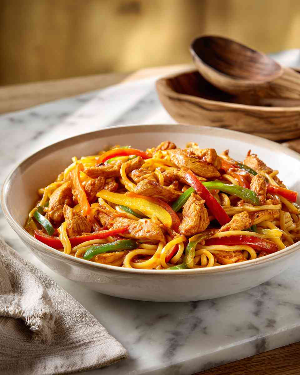 Sizzling Chicken Fajita Spaghetti