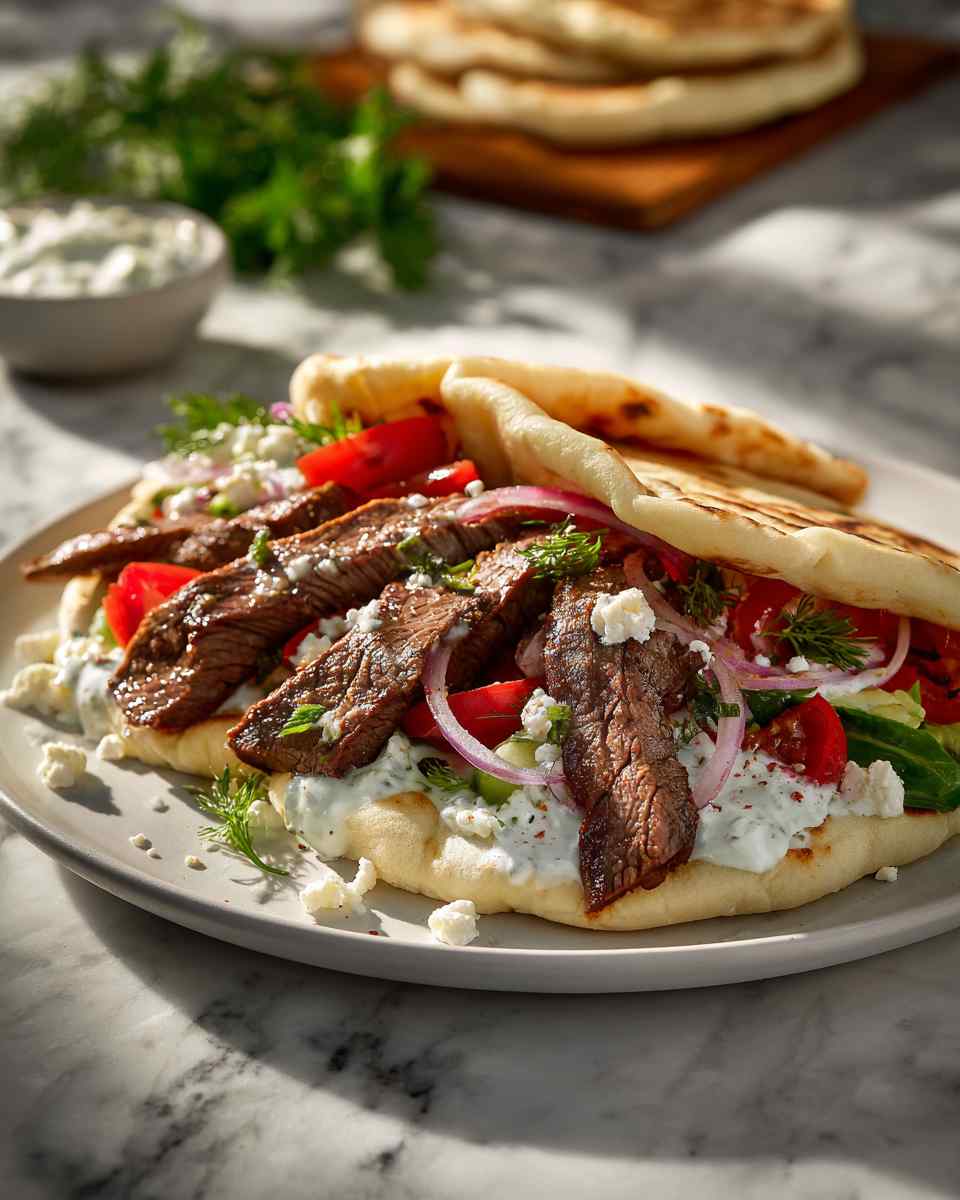 Sizzling Steak Gyros with Creamy Ranch