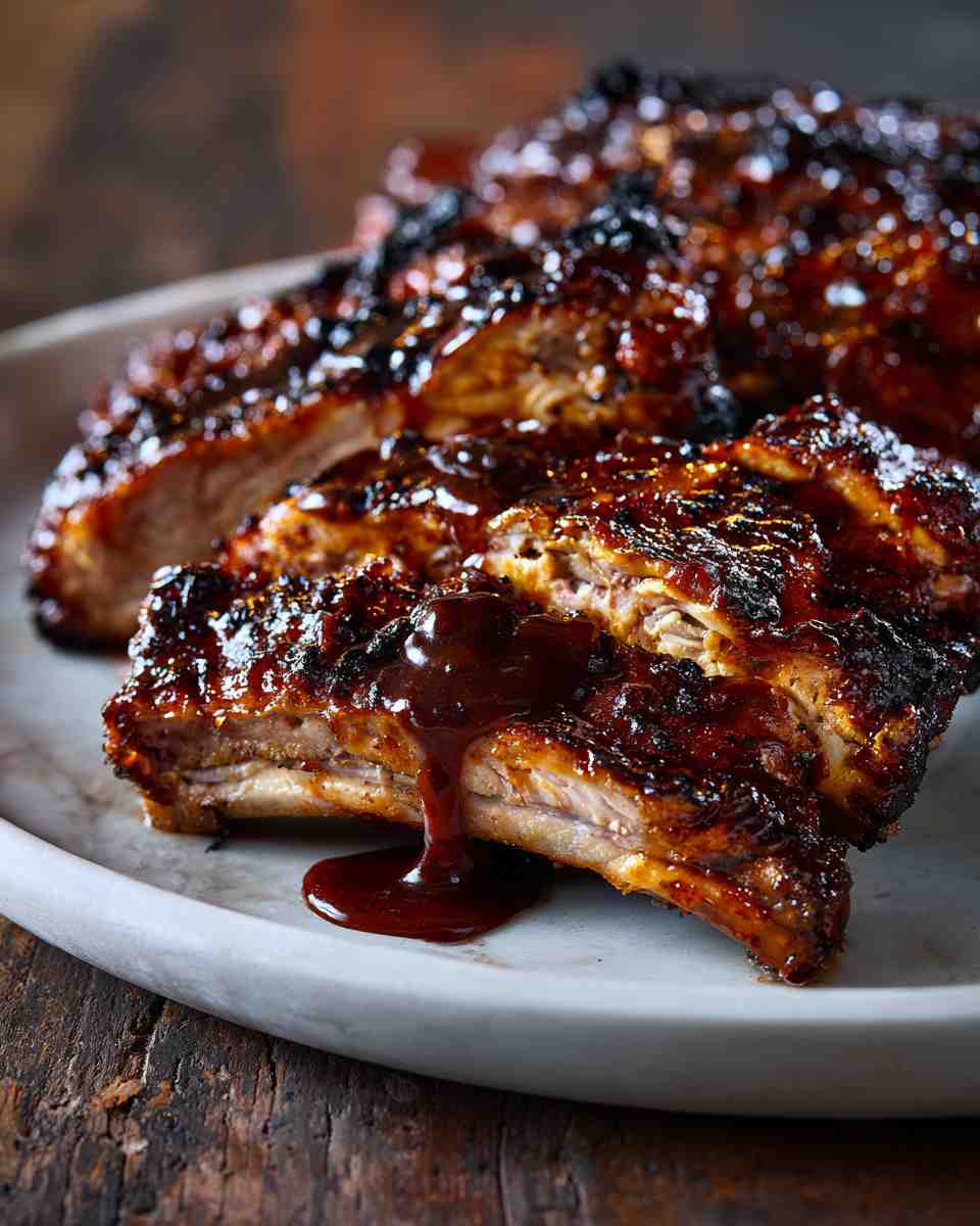 Smoky Grilled Pork Spareribs with Tangy BBQ Sauce