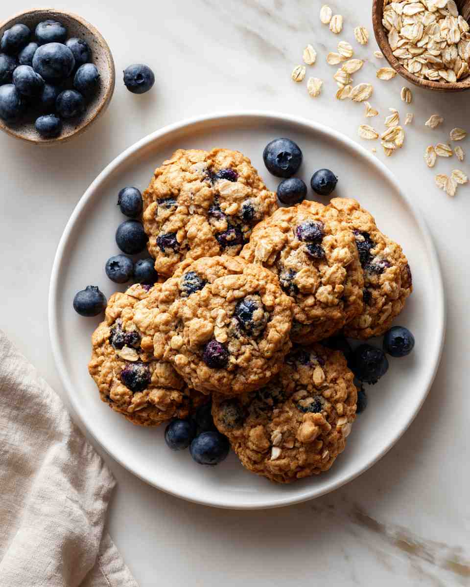 Soft and Chewy Blueberry Oat Cookies
