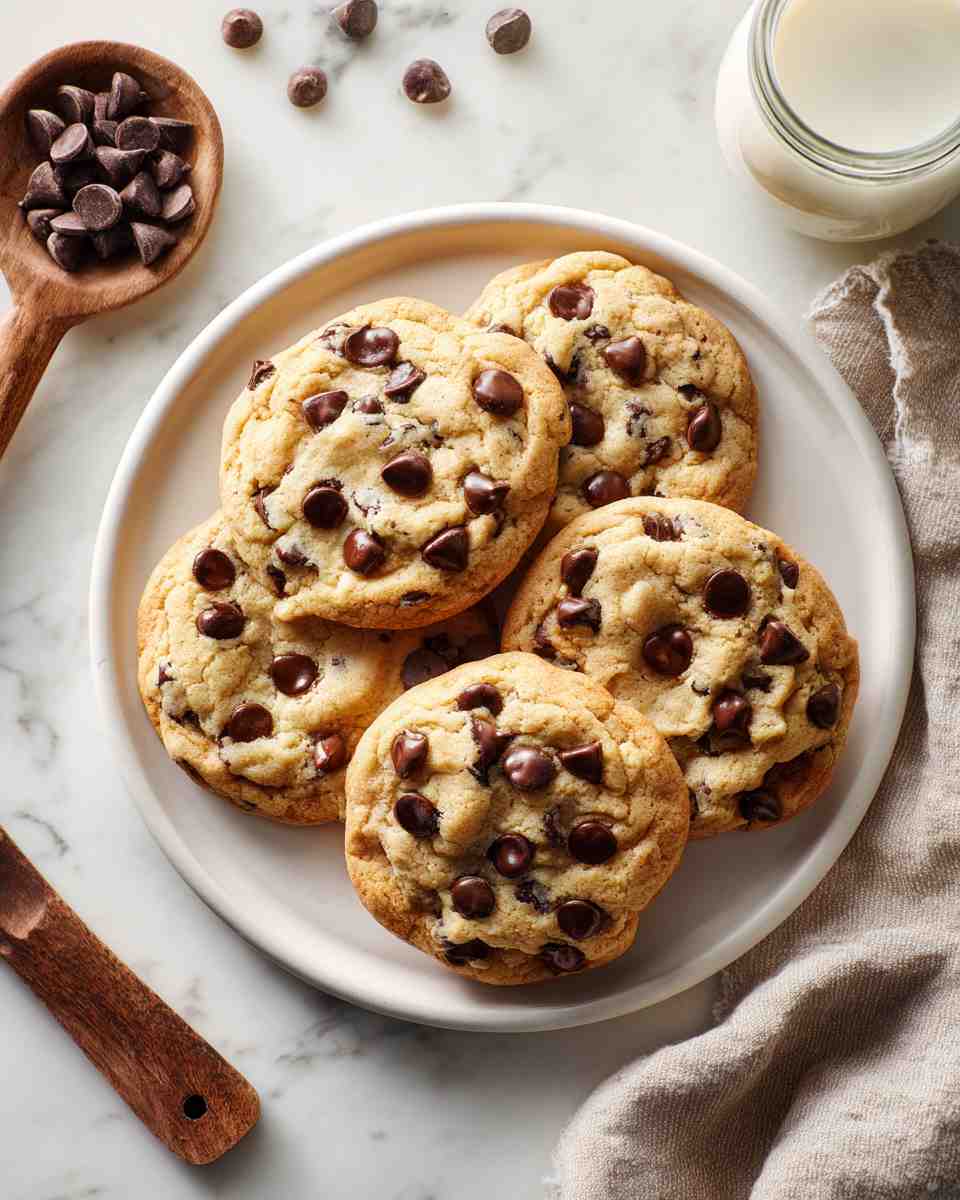 Soft and Chewy Chocolate Chip Cookies with Vanilla Pudding